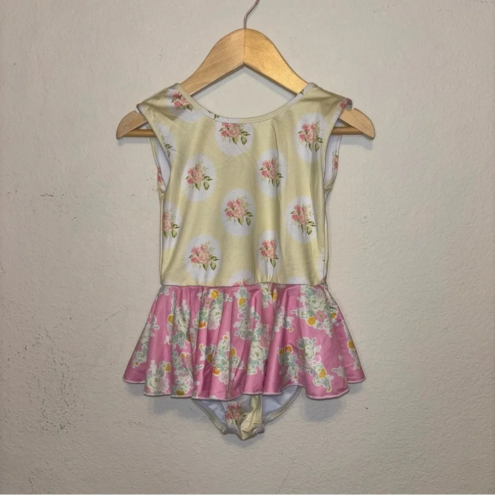 Sweet Honey yellow and pink swimsuit, size 3T